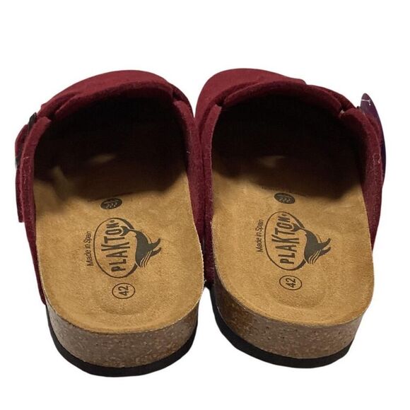 Plakton Clogs Women 11 42 Red Blogg Felted Wool Cork Slip On Soft Footbed NEW - Picture 5 of 8